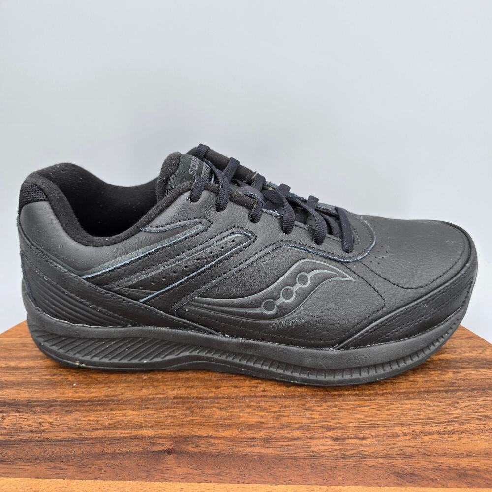 Saucony Echelon Walker 3 Shoes Mens 8.5 Wide Black Leather Athletic Sneakers